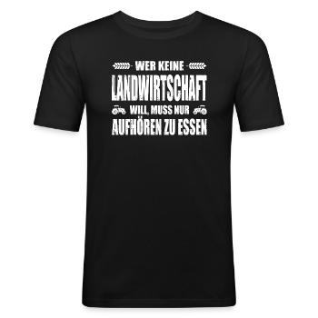 Bauerndemo Aufkleber Bauernprotest Landwirt Demo - Männer Slim Fit T-Shirt - Schwarz - Vorne - Nik (191cm)