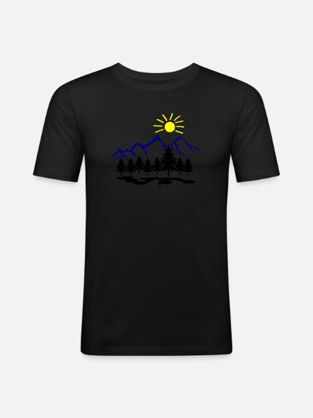 Nature Mountains - Men's Slim Fit T-Shirt - black