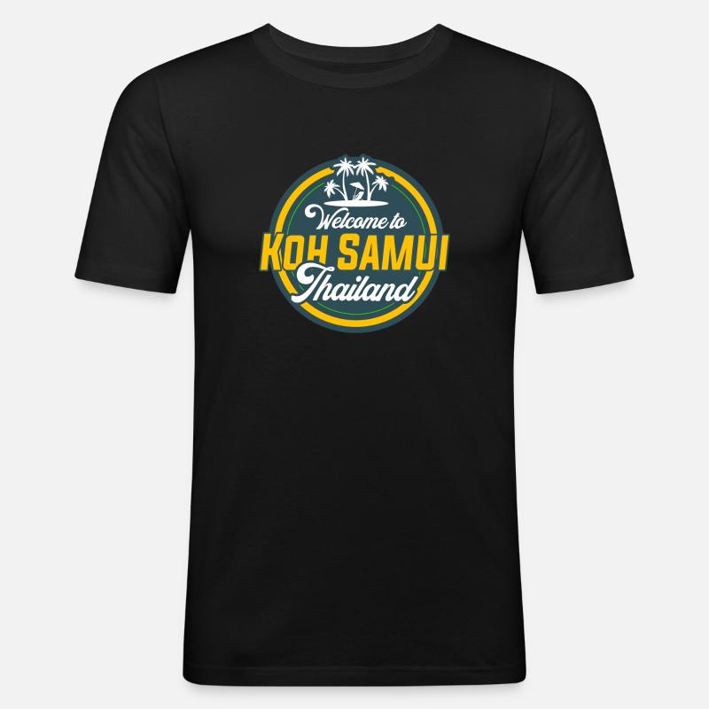 Koh Samui - Männer Slim Fit T-Shirt - Schwarz