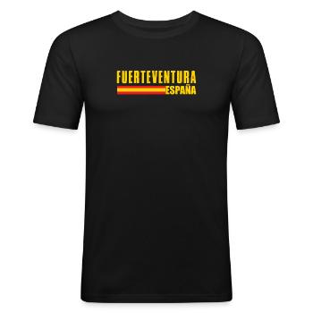 Fuerteventura - Männer Slim Fit T-Shirt - Schwarz - Vorne - Nik (191cm)