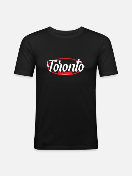 Toronto - Männer Slim Fit T-Shirt - Schwarz