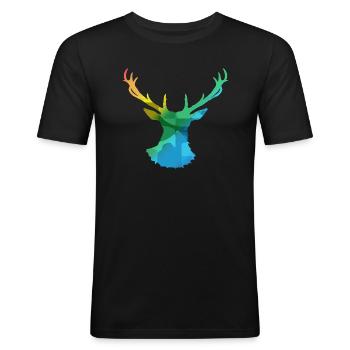 deer - Men's Slim Fit T-Shirt - black - Front - Nik (191cm)