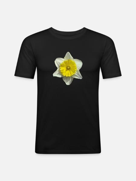 narcissus flower - Men's Slim Fit T-Shirt - black