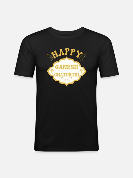 Happy Ganesh Chaturthi Hidouisme - T-shirt près du corps Homme - noir