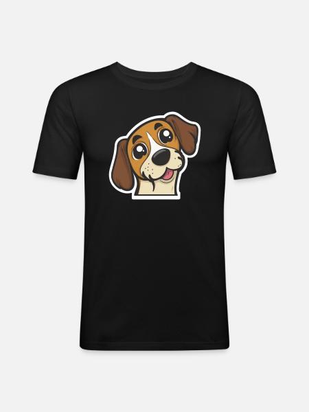 Welpen-Wonne: Süßer Hund - Männer Slim Fit T-Shirt - Schwarz