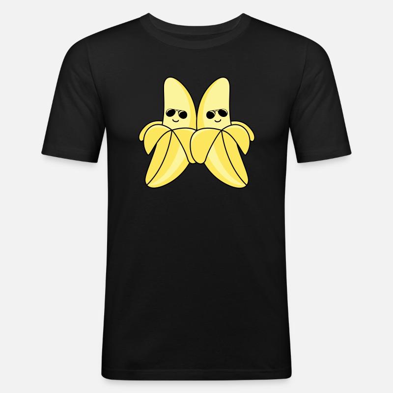 cool bananas - Männer Slim Fit T-Shirt - Schwarz