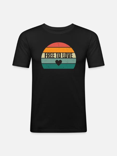 Libre d’aimer - T-shirt près du corps Homme - noir