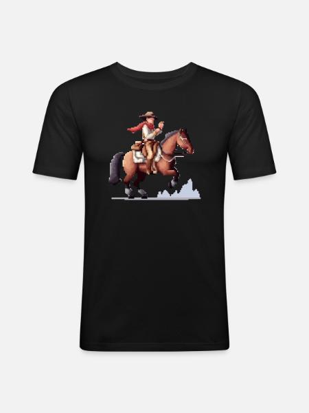Pixaro the Cowboy - Men's Slim Fit T-Shirt - black