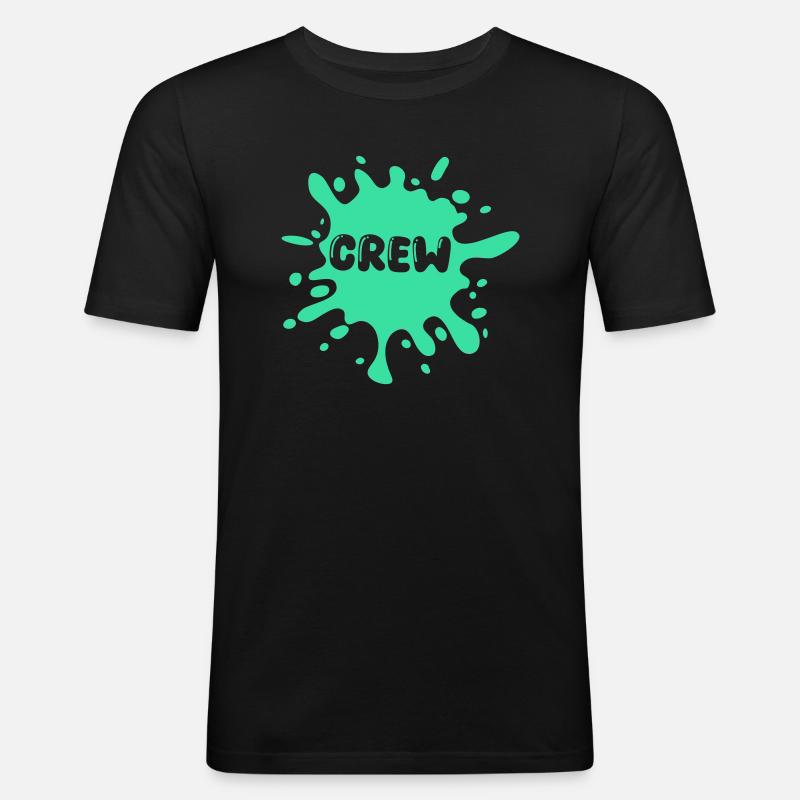 crew klecks - Männer Slim Fit T-Shirt - Schwarz