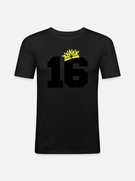 16 king - Men's Slim Fit T-Shirt - black