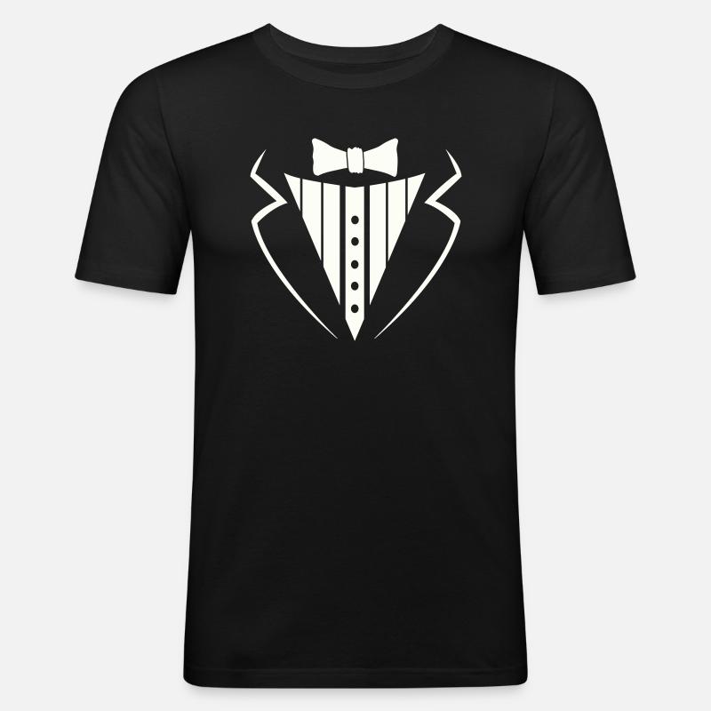 anzug texedo - Männer Slim Fit T-Shirt - Schwarz