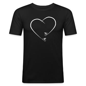 Bike MTB BMX Mountain Bike Downhill Bike Heart - Herre Slim Fit T-Shirt - sort - Foran - Nik (191cm)