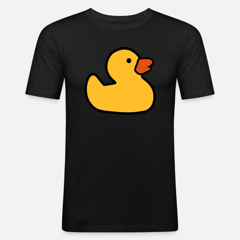 Ente - Männer Slim Fit T-Shirt - Schwarz