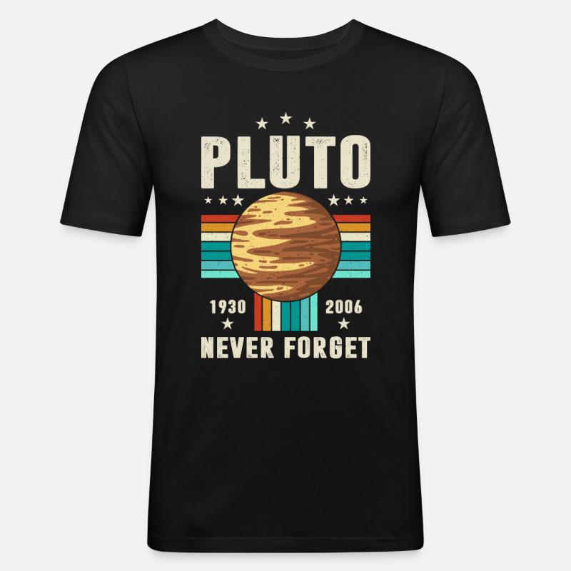 pluto never forget Graphic - Men's Slim Fit T-Shirt - black
