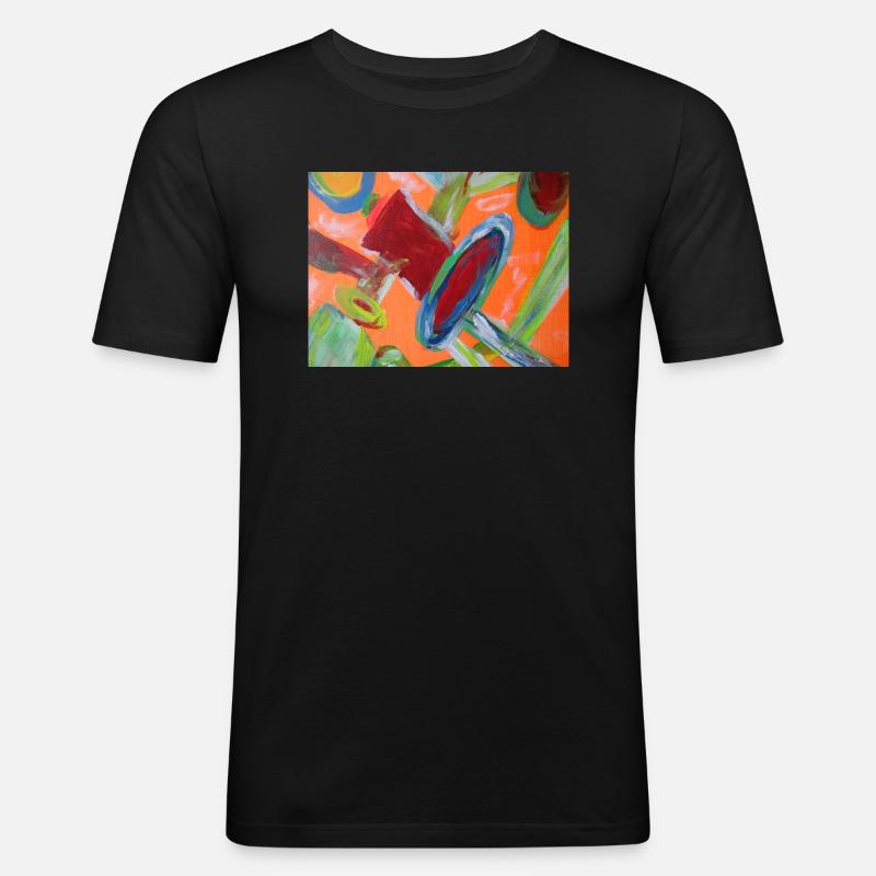 Abstraktes Rohrsystem - Männer Slim Fit T-Shirt - Schwarz