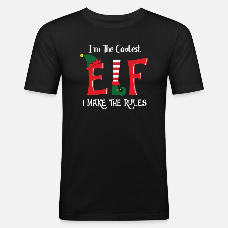 I m The Coolest Elf - Männer Slim Fit T-Shirt - Schwarz