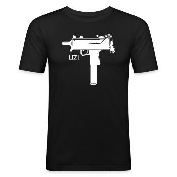 Submachine Gun UZI "2" - Weapons and Ammunition - Men's Slim Fit T-Shirt - black - Front - Nik (191cm)