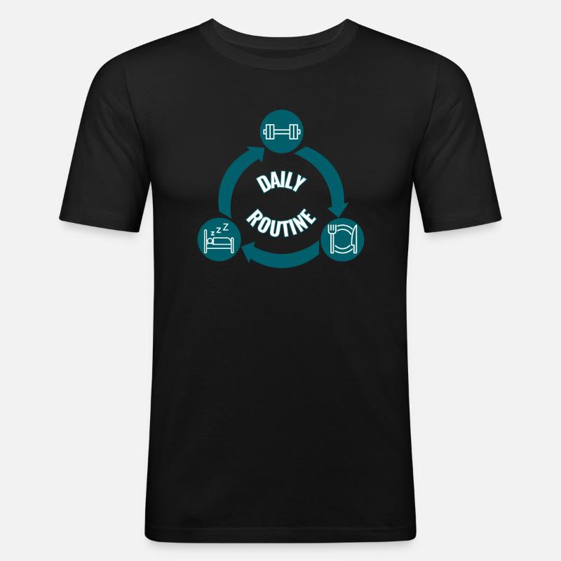Daily Routine - Männer Slim Fit T-Shirt - Schwarz