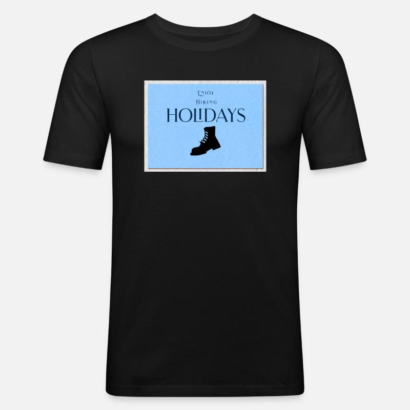 Vacances de randonnée - T-shirt près du corps Homme - noir