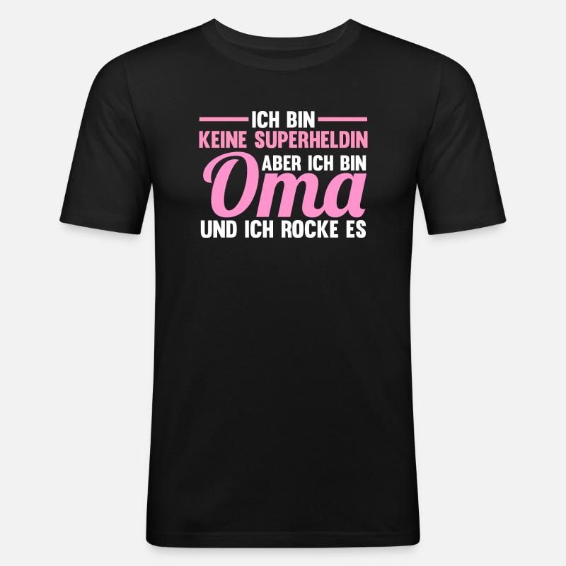 Großmutter Oma - Männer Slim Fit T-Shirt - Schwarz