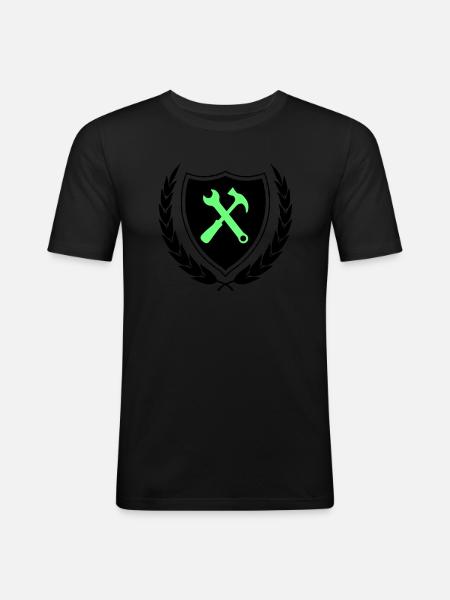 handwerker wappen - Männer Slim Fit T-Shirt - Schwarz