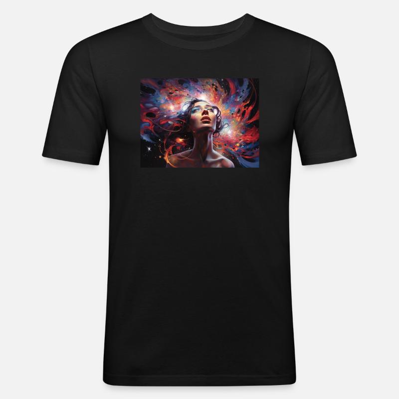 Supernova - Männer Slim Fit T-Shirt - Schwarz