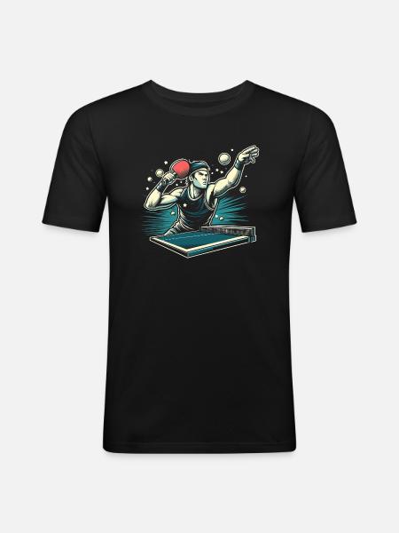 Ping Pong - T-shirt près du corps Homme - noir