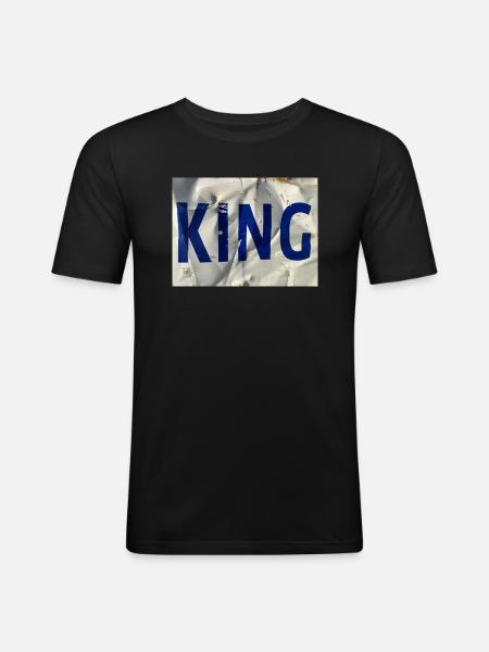 KING - Männer Slim Fit T-Shirt - Schwarz