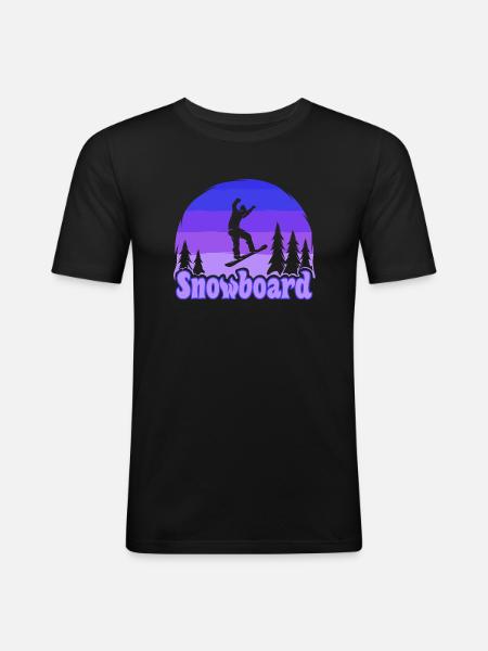 Snowboard Snowboarding - Men's Slim Fit T-Shirt - black