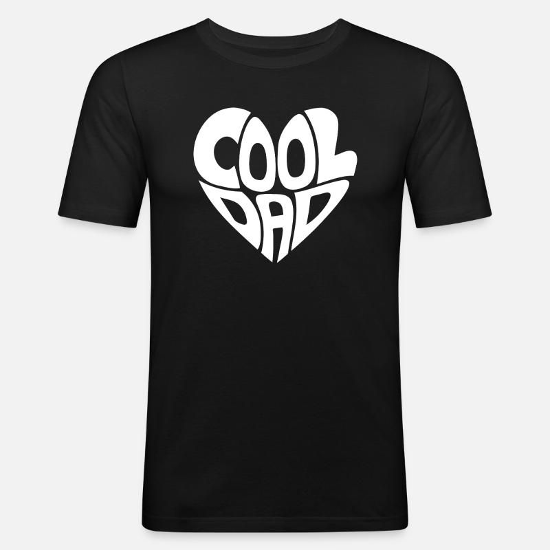 Cooler Papa - Männer Slim Fit T-Shirt - Schwarz