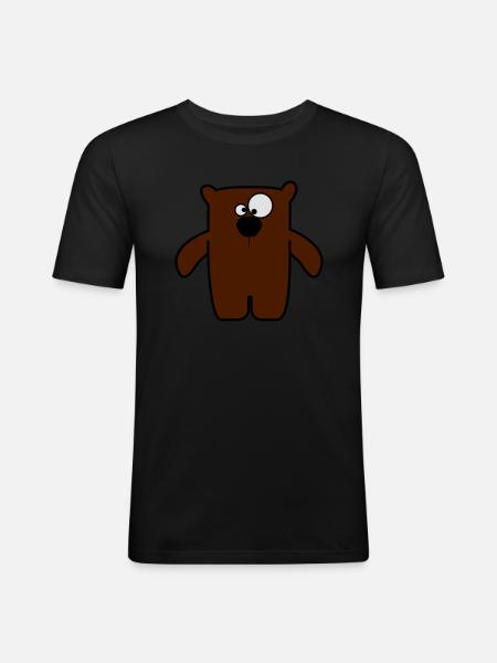 knuffel teddy - Men's Slim Fit T-Shirt - black