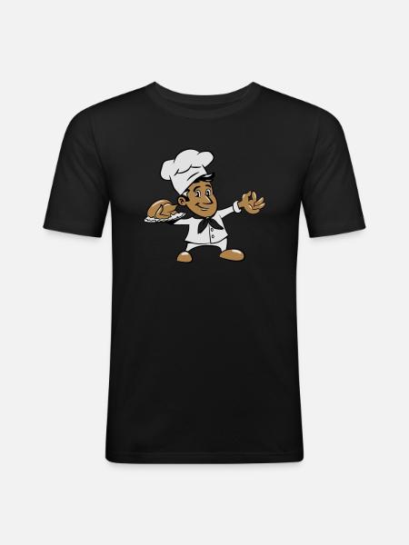 kochen koch hähnchen - Männer Slim Fit T-Shirt - Schwarz