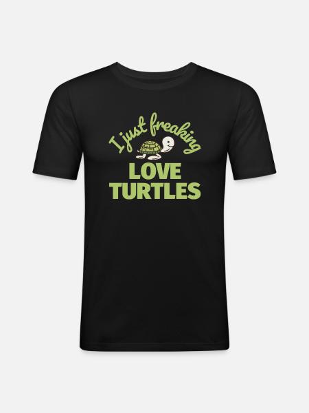 Turtles funny gift - Men's Slim Fit T-Shirt - black