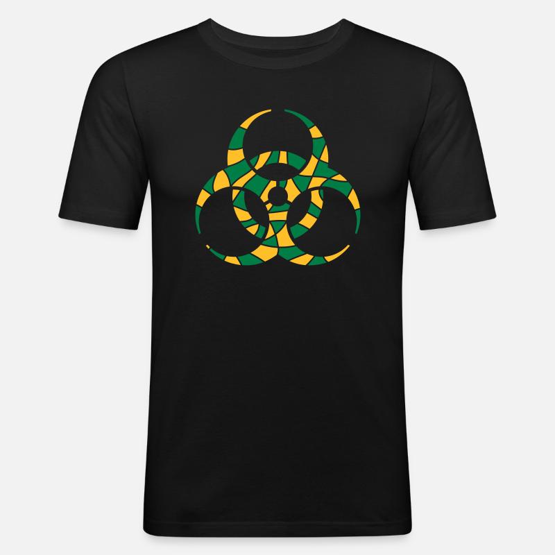 Symbol Biohazard Risse Design - Männer Slim Fit T-Shirt - Schwarz
