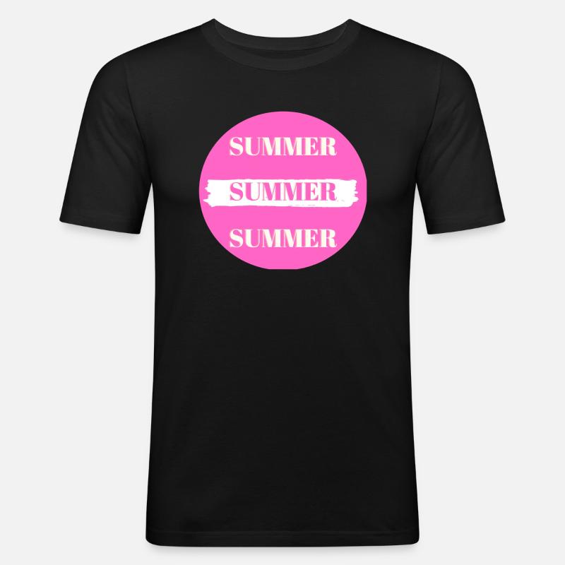 summer tage - Männer Slim Fit T-Shirt - Schwarz