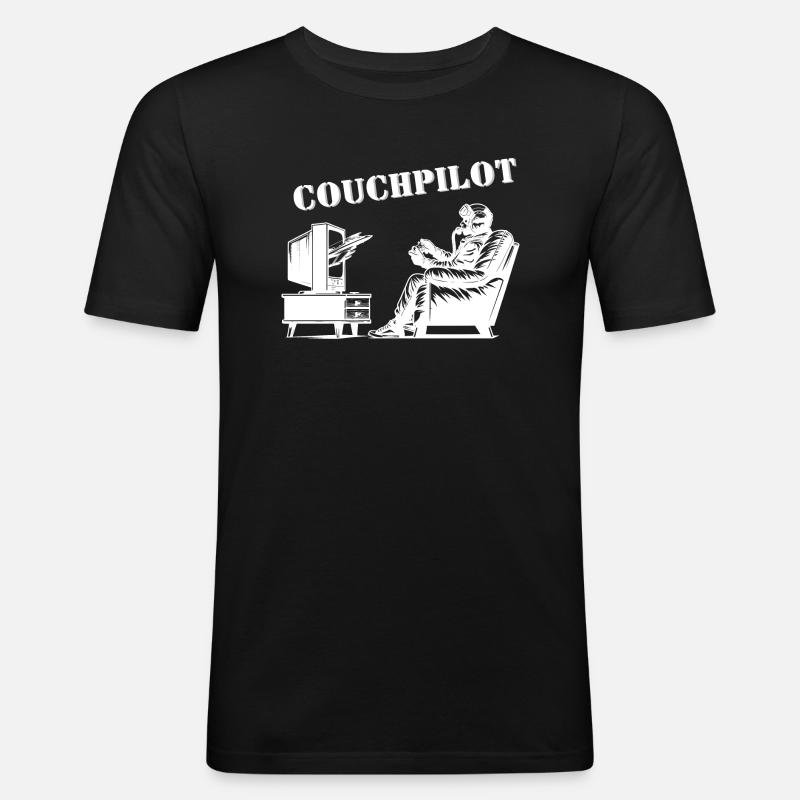 Couchpilot - Männer Slim Fit T-Shirt - Schwarz