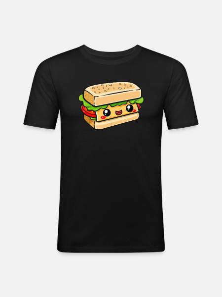 Sandwich with face - Men's Slim Fit T-Shirt - black