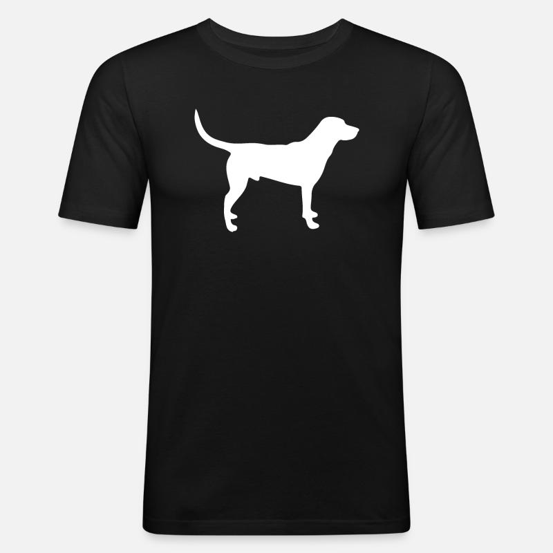 Labrador Hund white - Männer Slim Fit T-Shirt - Schwarz