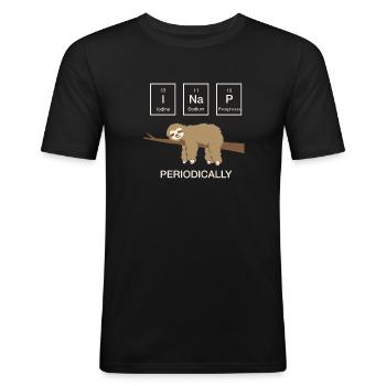 Paresseux dormir chimiste science cadeau - T-shirt près du corps Homme - noir - Devant - Nik (191cm)