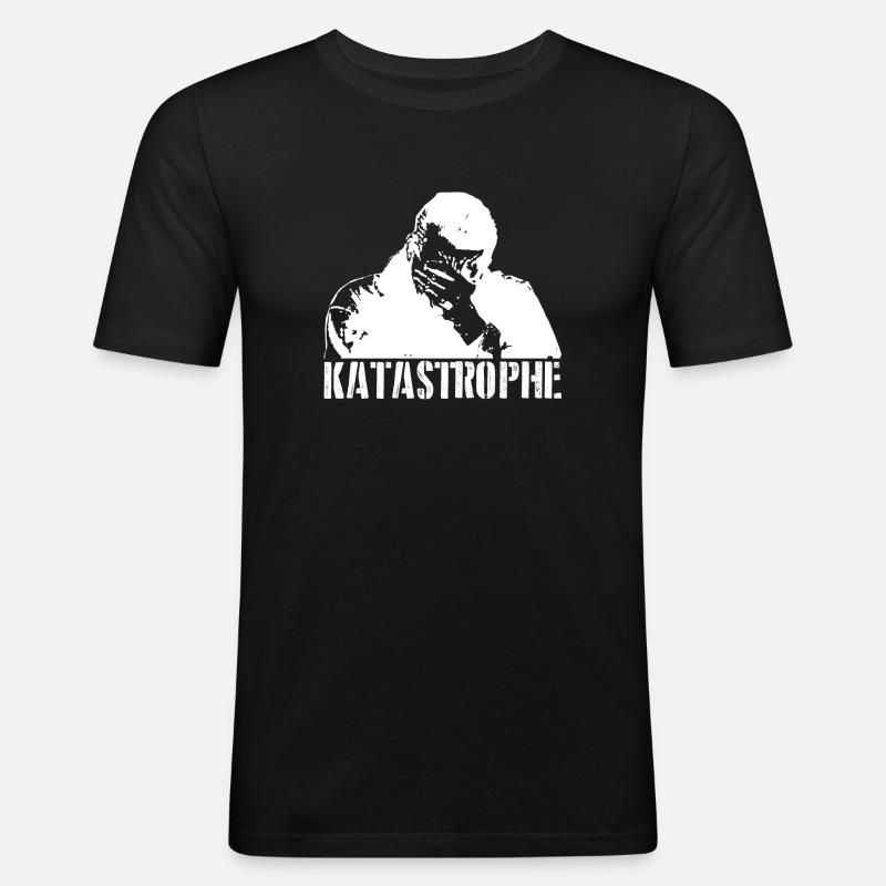 katastrophe - Männer Slim Fit T-Shirt - Schwarz
