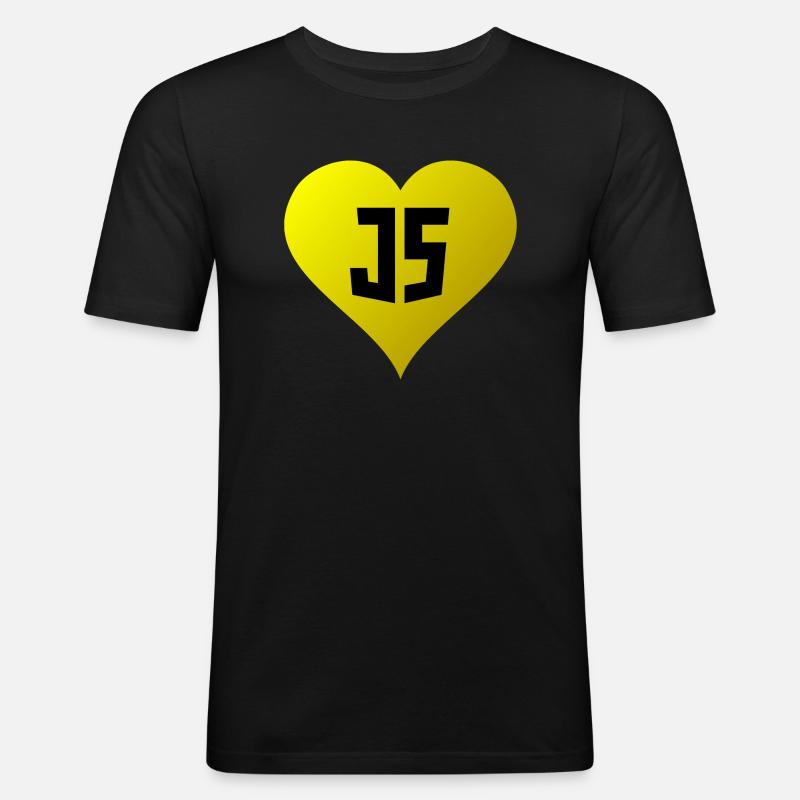 JavaScript-Herz - Männer Slim Fit T-Shirt - Schwarz