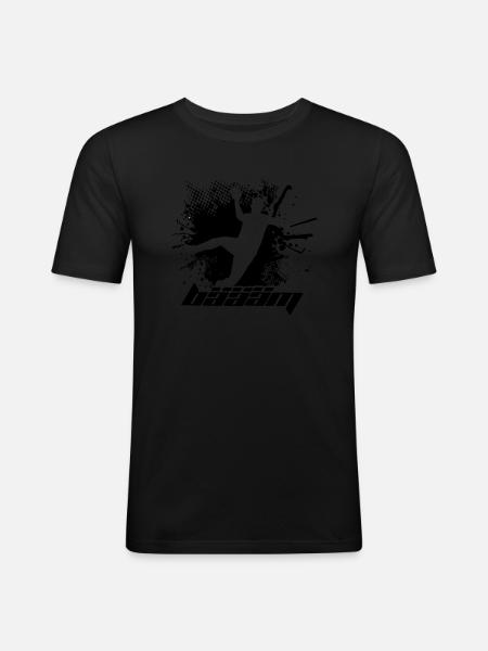 Handball Bäääm - Männer Slim Fit T-Shirt - Schwarz