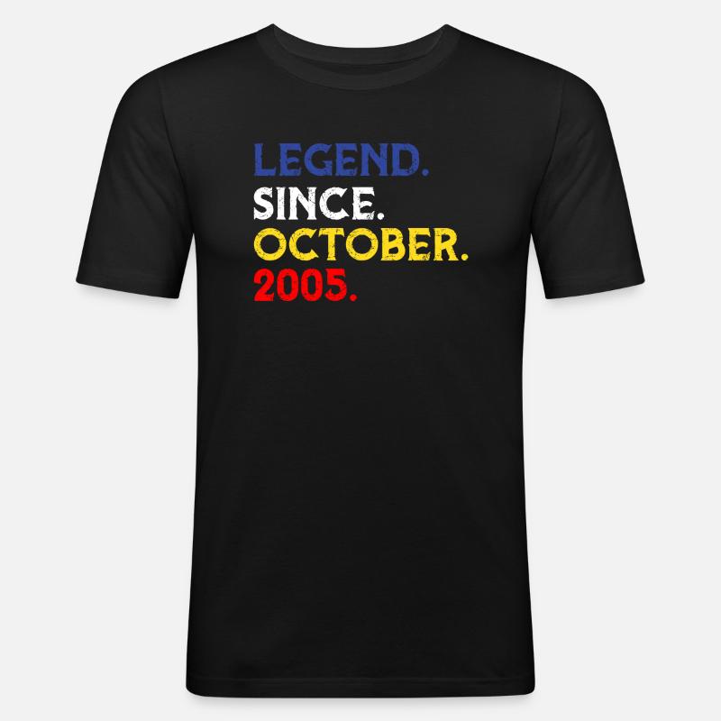 Legend since 2005 October - Männer Slim Fit T-Shirt - Schwarz