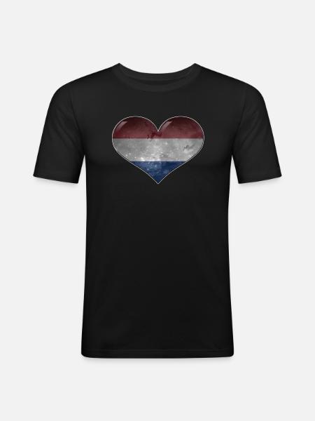 Holland-Heart - Men's Slim Fit T-Shirt - black