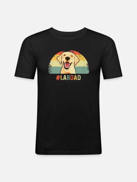 Hashtag Lab Dad T-Shirt Labrador Retriever Dad - Slim Fit T-skjorte for menn - svart