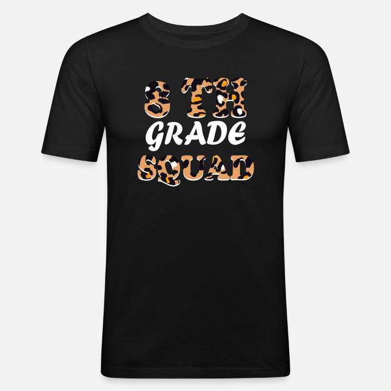 Leopard Lehrergeschenke der 8. Klasse - Männer Slim Fit T-Shirt - Schwarz