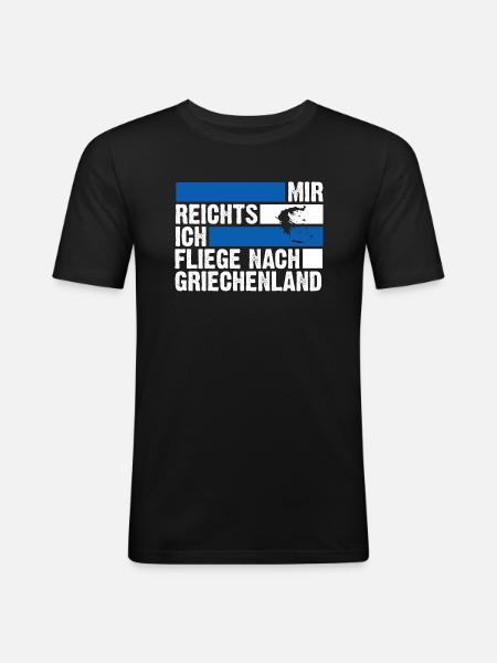 Griechen Grieche Griechenland - Männer Slim Fit T-Shirt - Schwarz