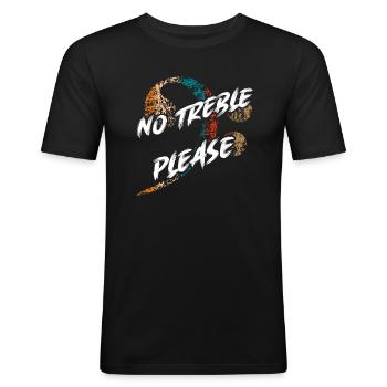 Basses, Pas d’aigus, Tonalités basses, Slapping Lignes de basse - T-shirt près du corps Homme - noir - Devant - Nik (191cm)