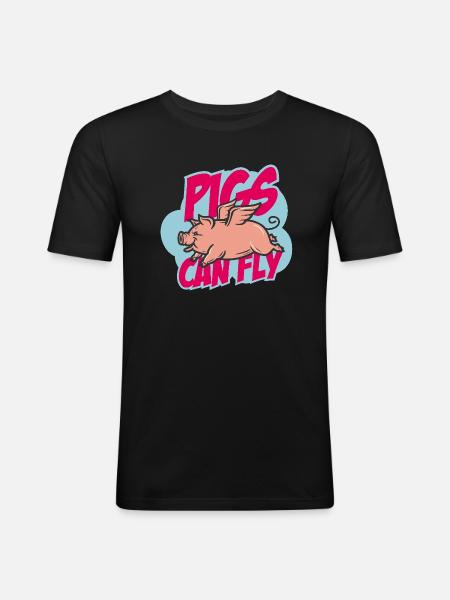 Pigs can fly - Men's Slim Fit T-Shirt - black