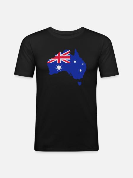 Australie - T-shirt près du corps Homme - noir